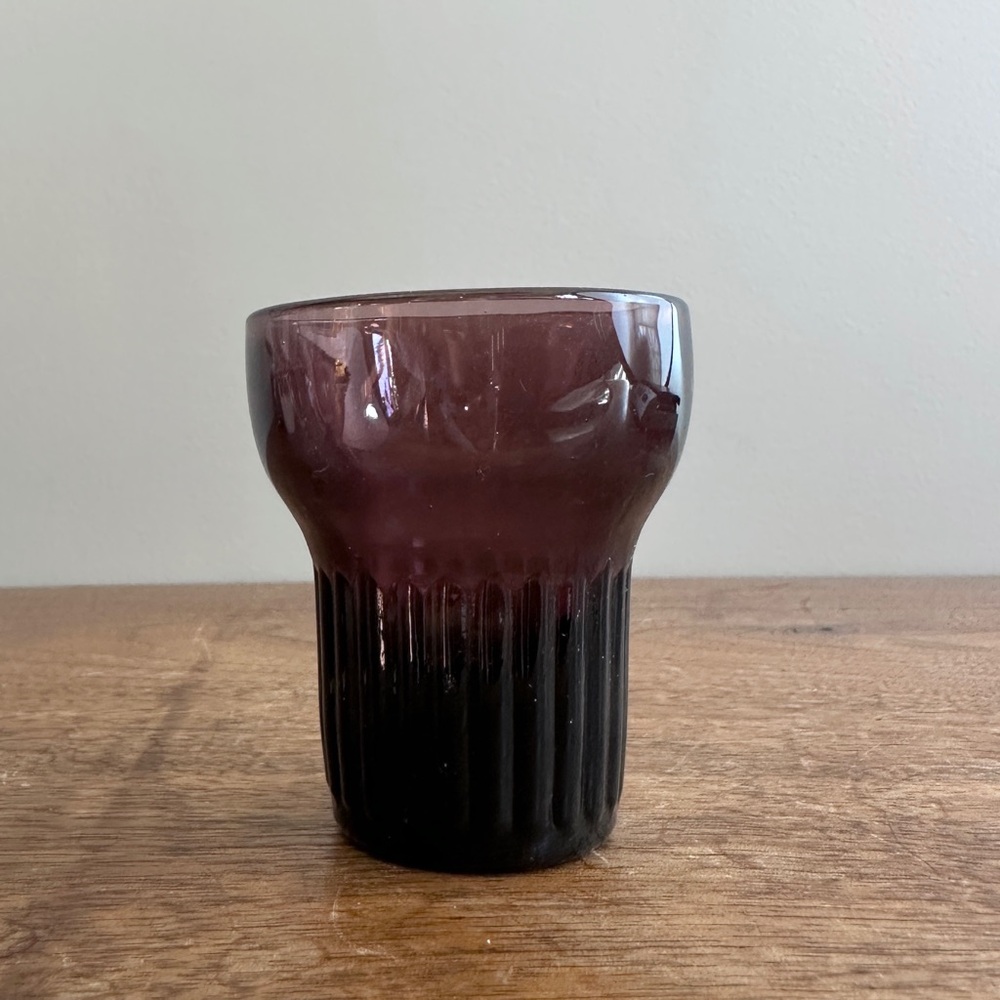Vintage Purple Shot Glass Mini Tumbler MCM  Mid Century